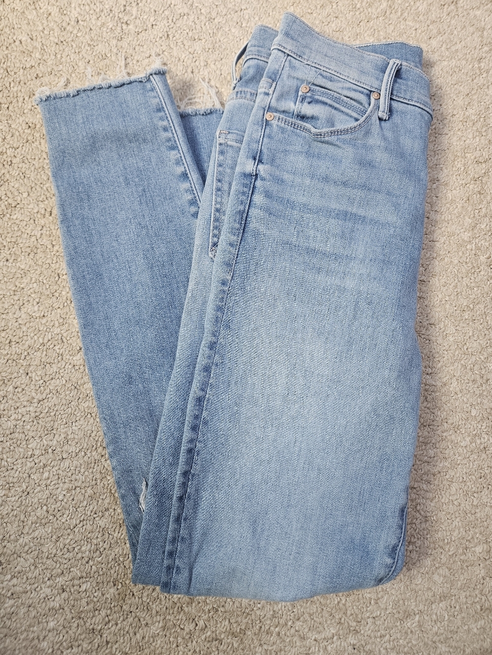Mother Hit The Jackpot Stunner Ankle Fray Skinny Distressed Raw Hem Jeans 27